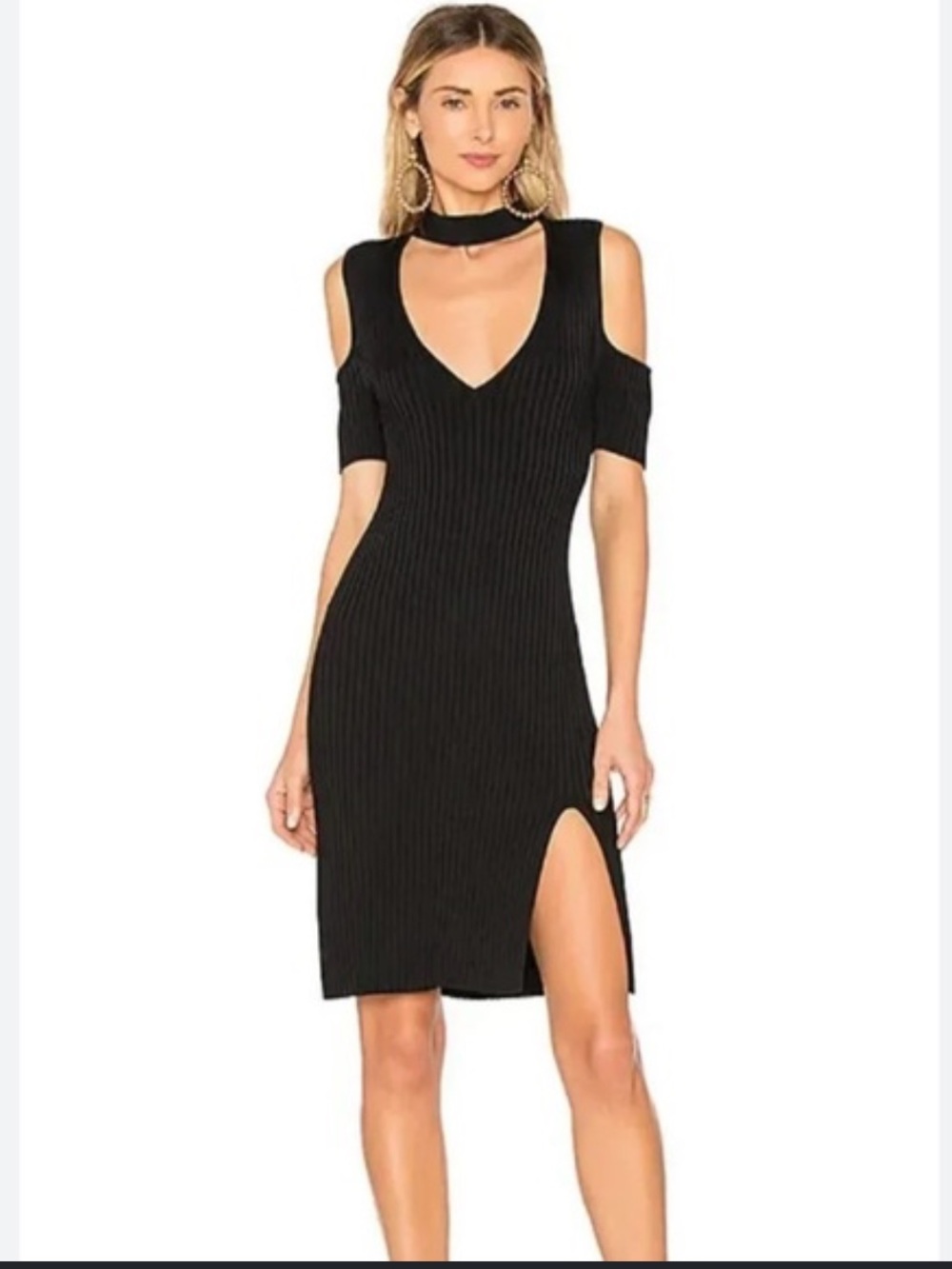 BCBGMAXAZRIA Ribbed Maxi Dress Black Size Medium Like New